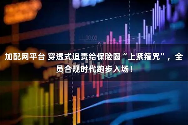 加配网平台 穿透式追责给保险圈“上紧箍咒”，全员合规时代跑步入场！